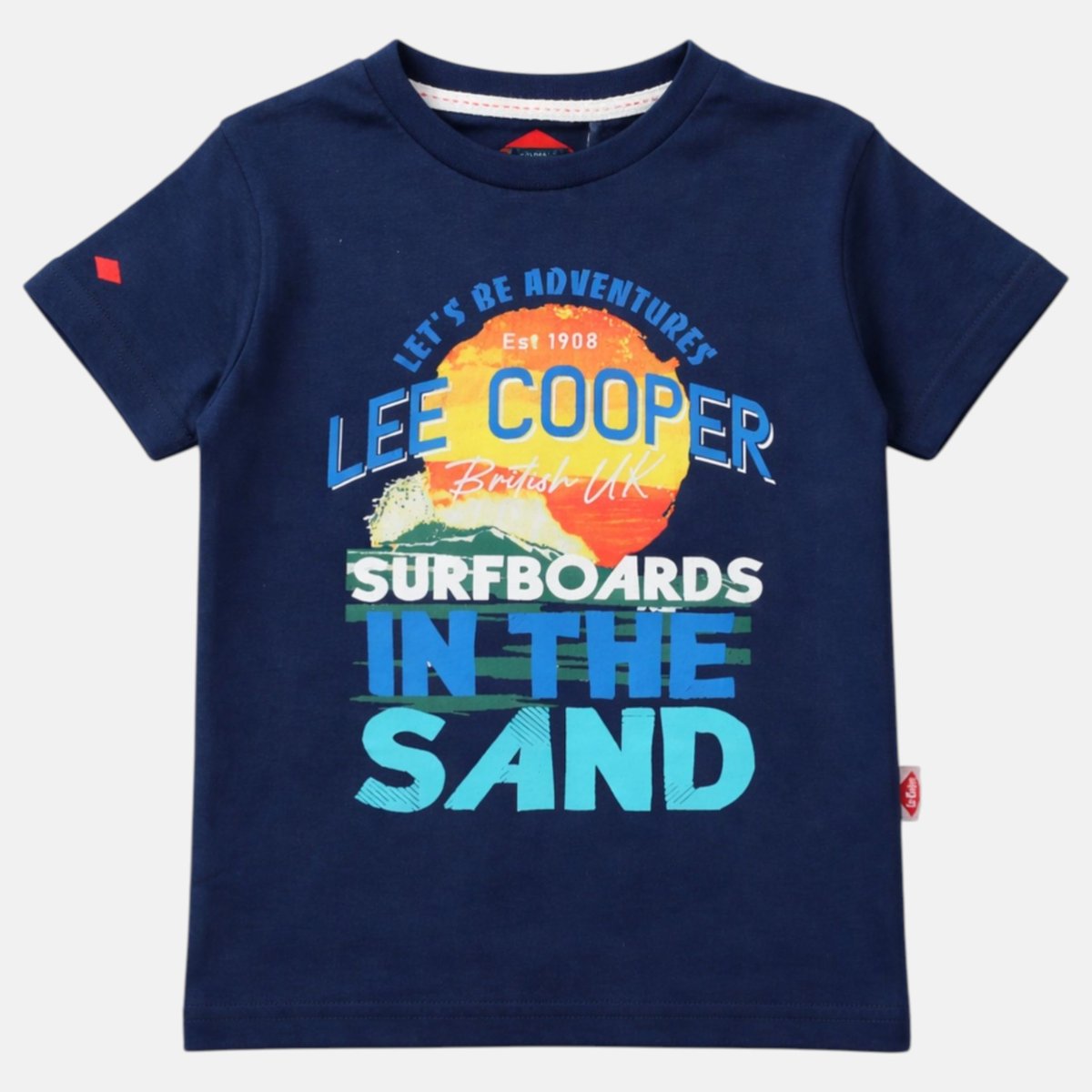 T-shirt manches courtes imprimé, col rond SURF CLUB marine, LEE COOPER