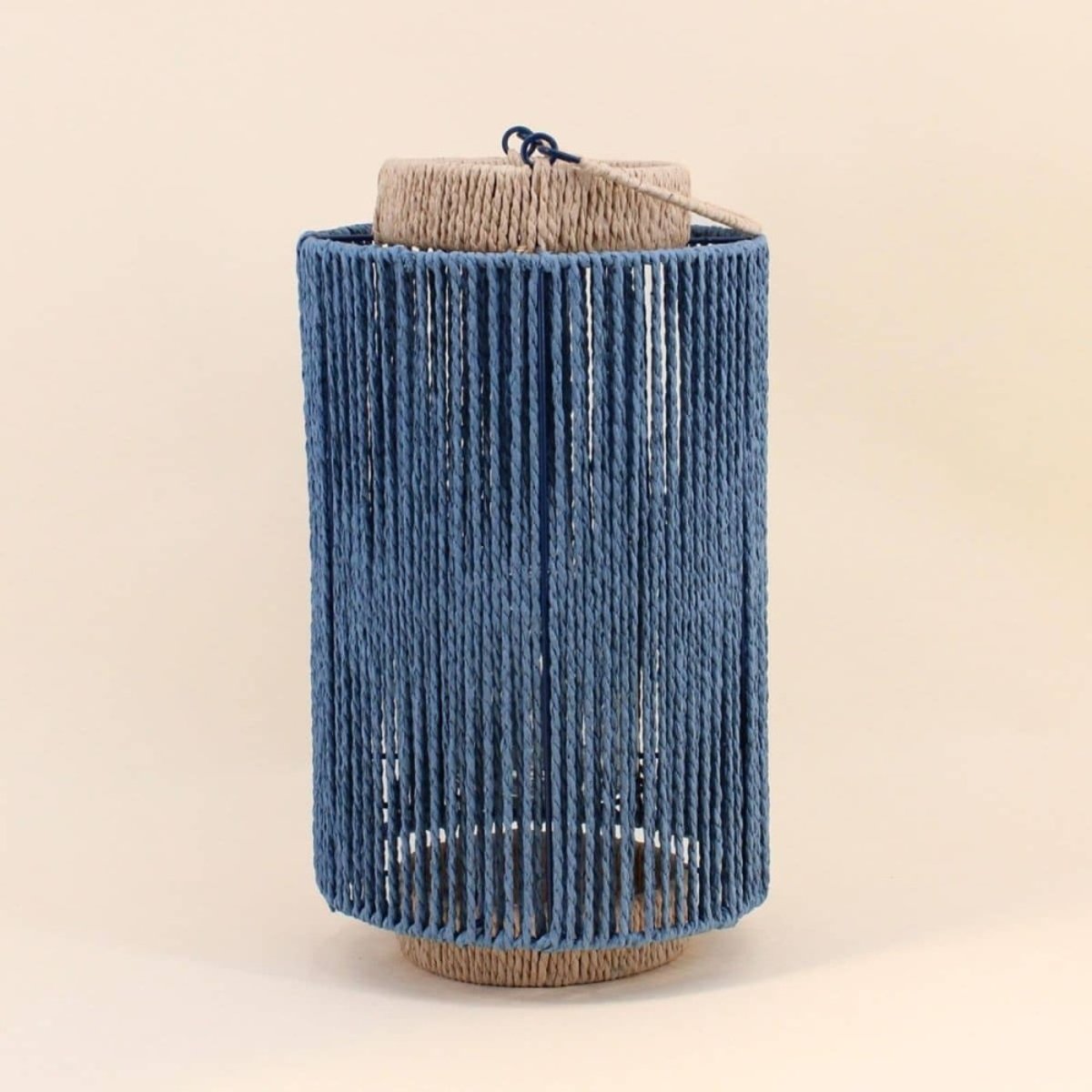 Lanterne en corde, 40cm bleu, ORNAMI