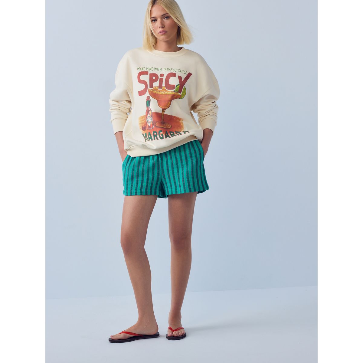 Sweat-shirt tabasco spicy margarita écru, NEXT