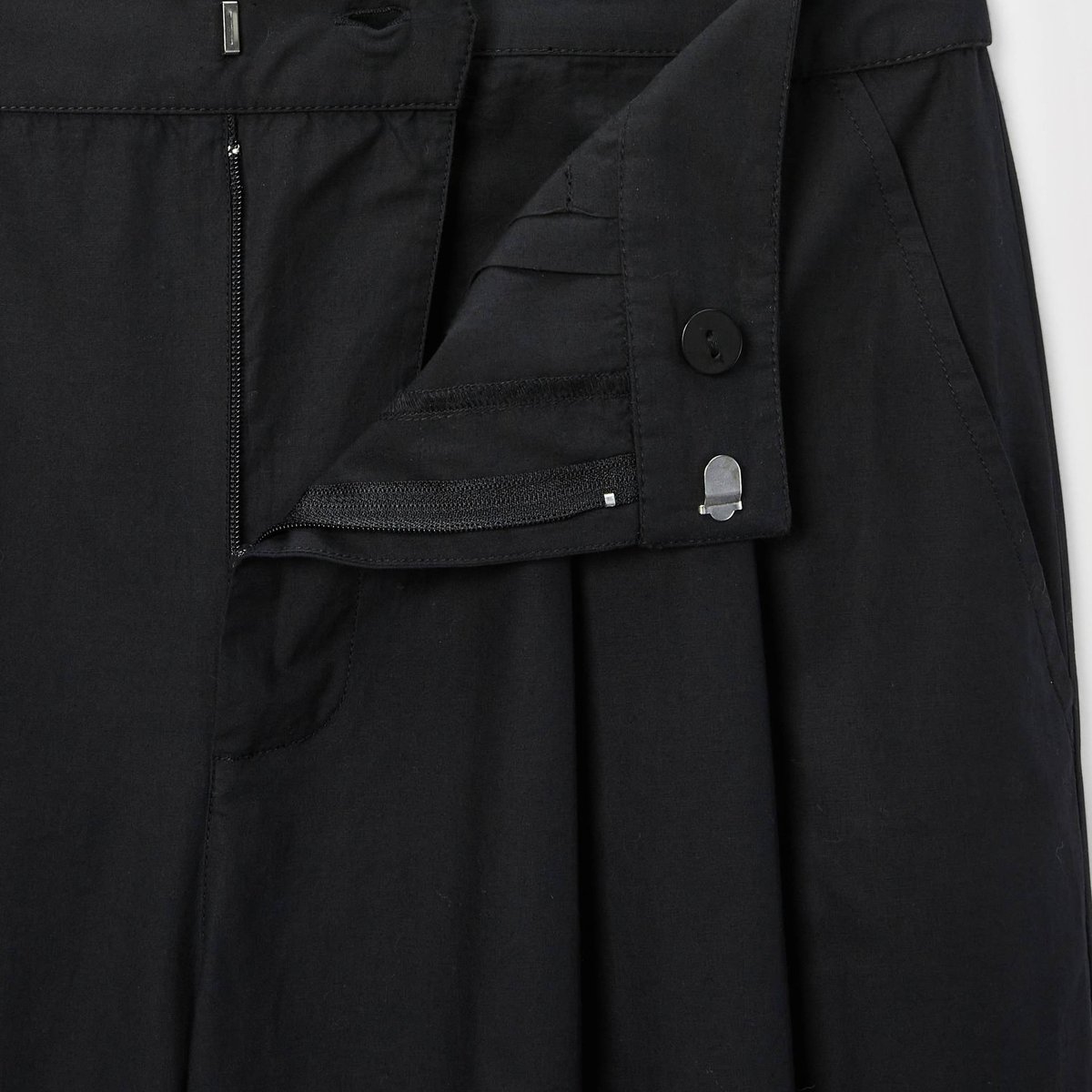 Pantalon en popeline de coton noir, MONOPRIX