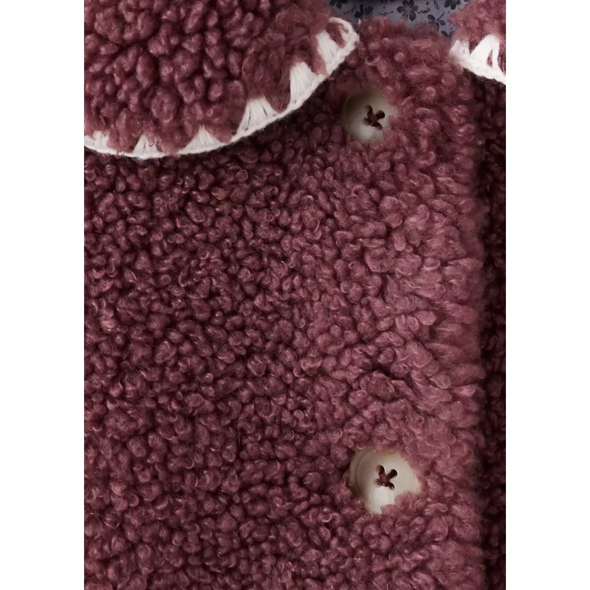 Manteau imitation mouton cerise, MANGO BABY