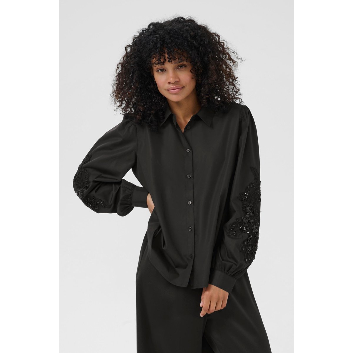 Chemise à manches longues noir black deep, KAFFE