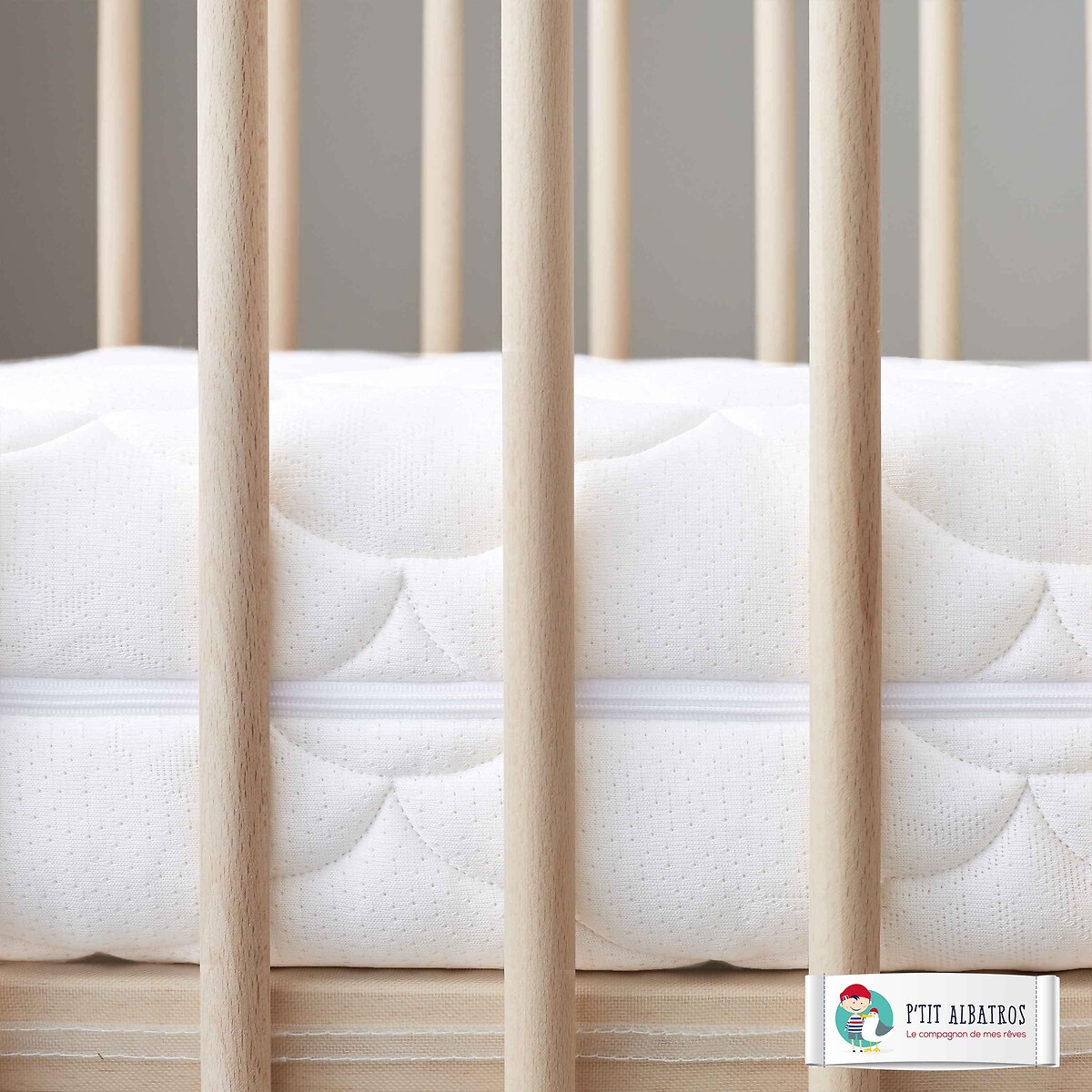 Matelas bébé Bamboo blanc, P'TIT ALBATROS