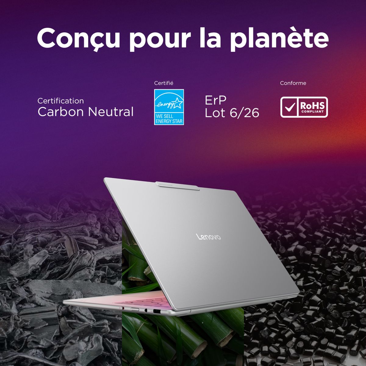 Ordinateur portable Yoga Slim 7 14ILL10 U5 14" OLED Intel Core Ultra 5 226V 16 Go RAM LPDDR5x SSD 512 Go couleur unique, LENOVO
