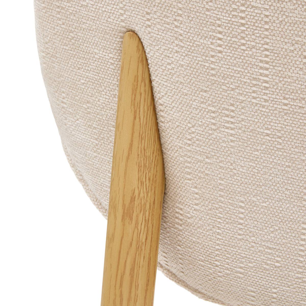 Lot de 2 chaises en tissu structure acier DECIA beige, ATMOSPHERA