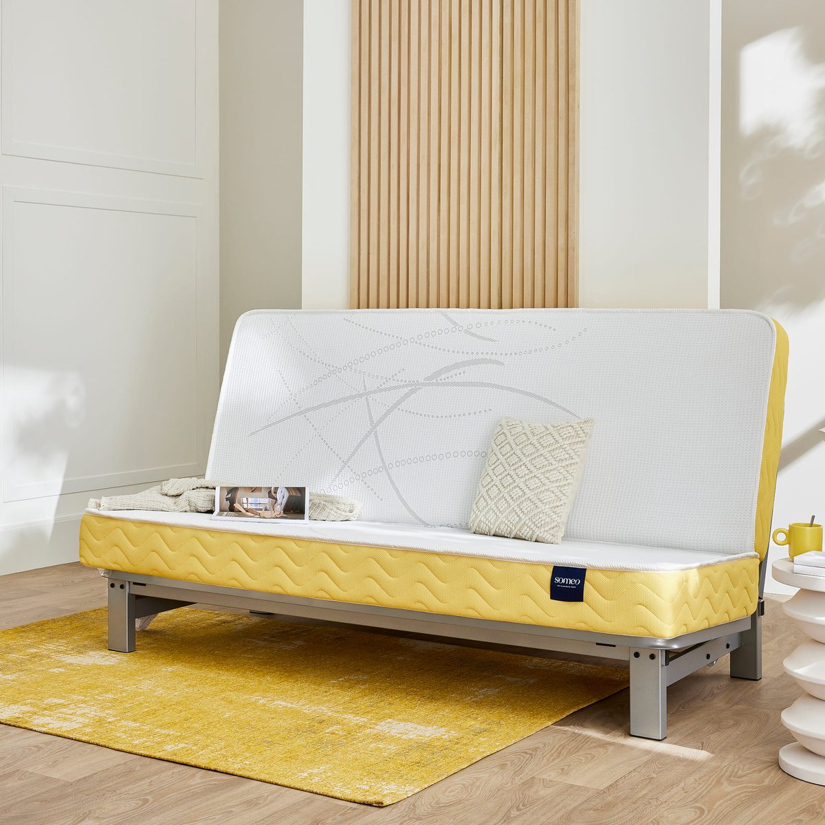 Matelas mousse Aurore 400 clic-clac blanc, SOMEO