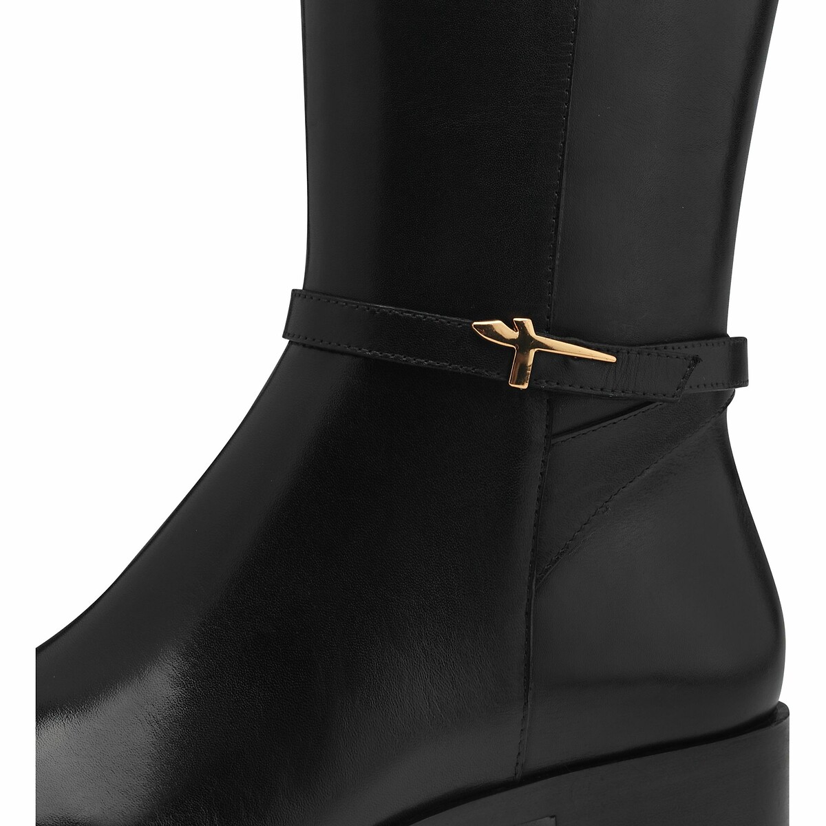 Bottes plates en cuir noir, TAMARIS