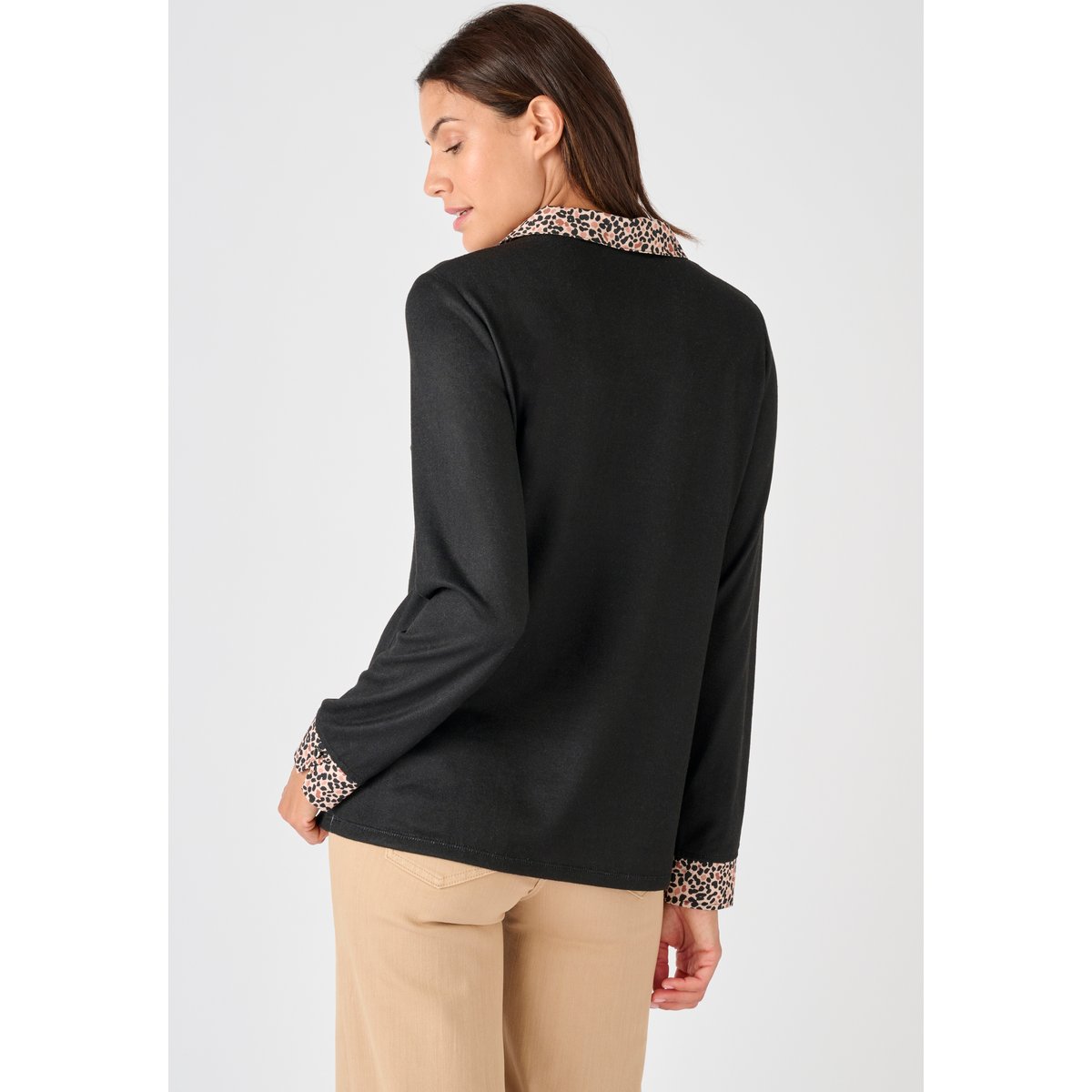 T-shirt effet 2 en 1 maille chaude noir, DAMART
