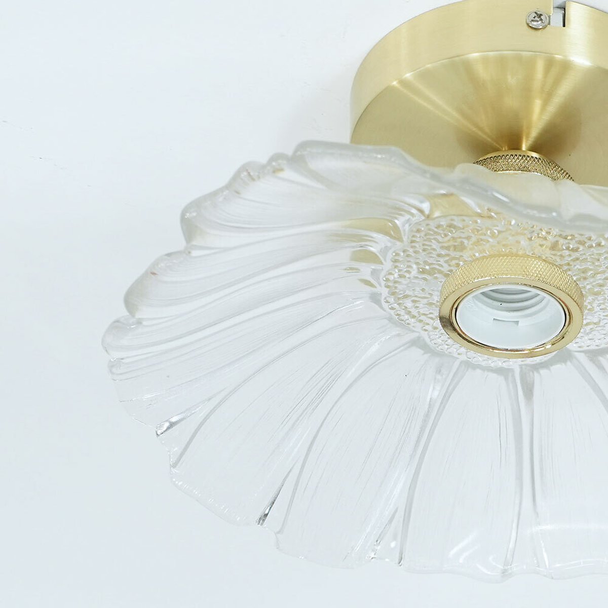 Carissa Glass Flower Flush Ceiling Light gold-coloured, SO'HOME