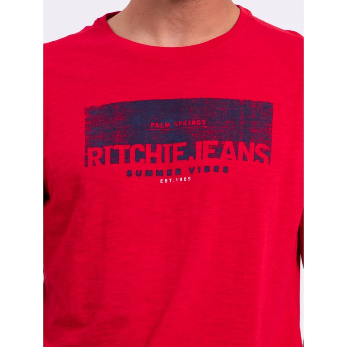 T-shirt Manches Courtes Col Rond Pur Coton Notelox rouge, RITCHIE