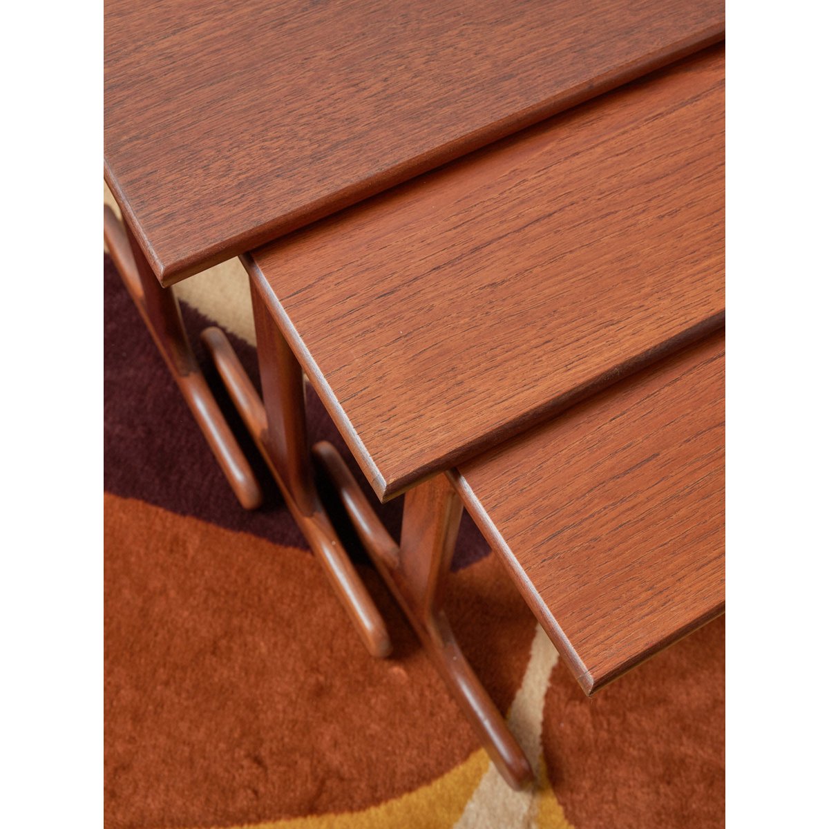 tables gigognes scandinaves en bois Barbara N°129 - Bon état bois clair, DEBONGOUT