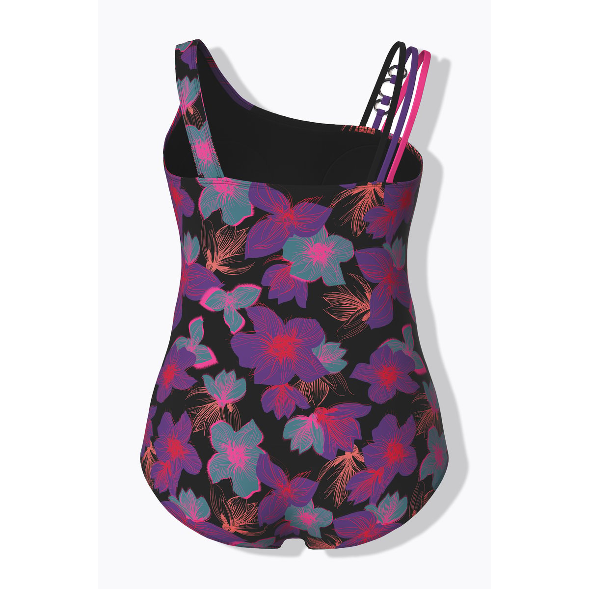 Maillot de bain imprimé à fleurs noir, ULLA POPKEN