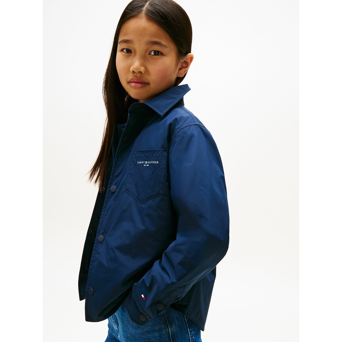 Veste paddée col chemise bleu marine, TOMMY HILFIGER