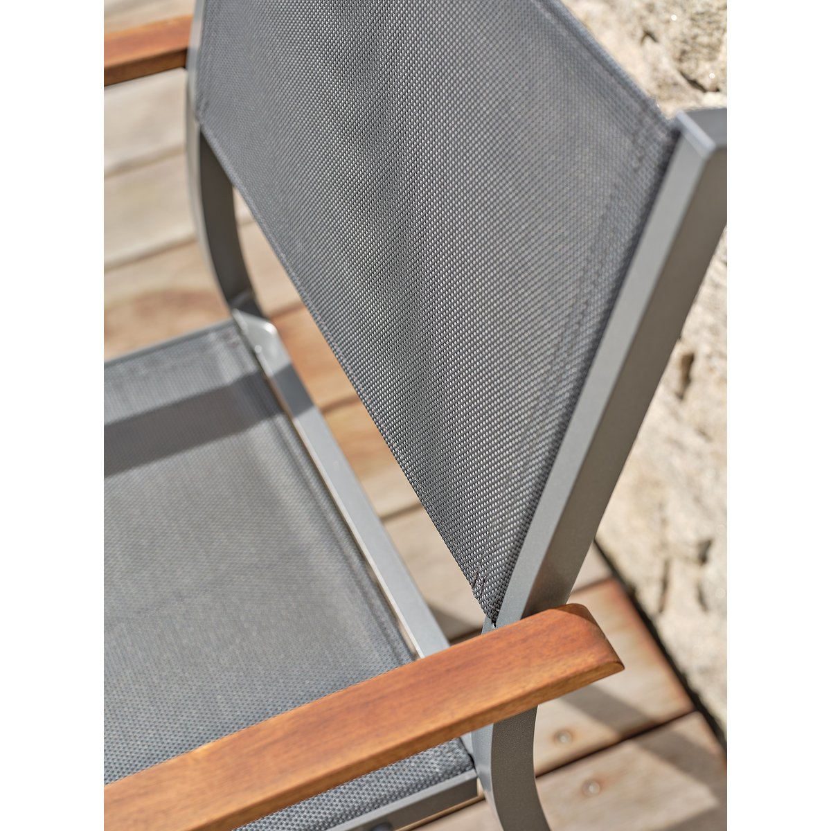 Ensemble repas de jardin aluminium ORSINO gris anthracite, DCB GARDEN
