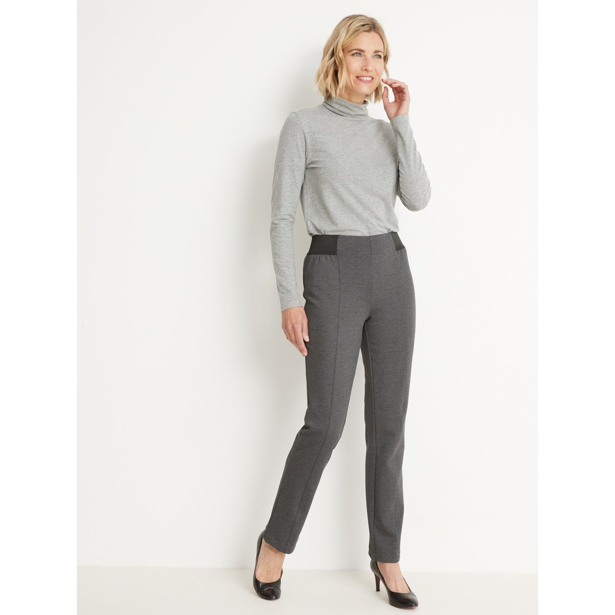 Pantalon en maille gris foncé, DAXON