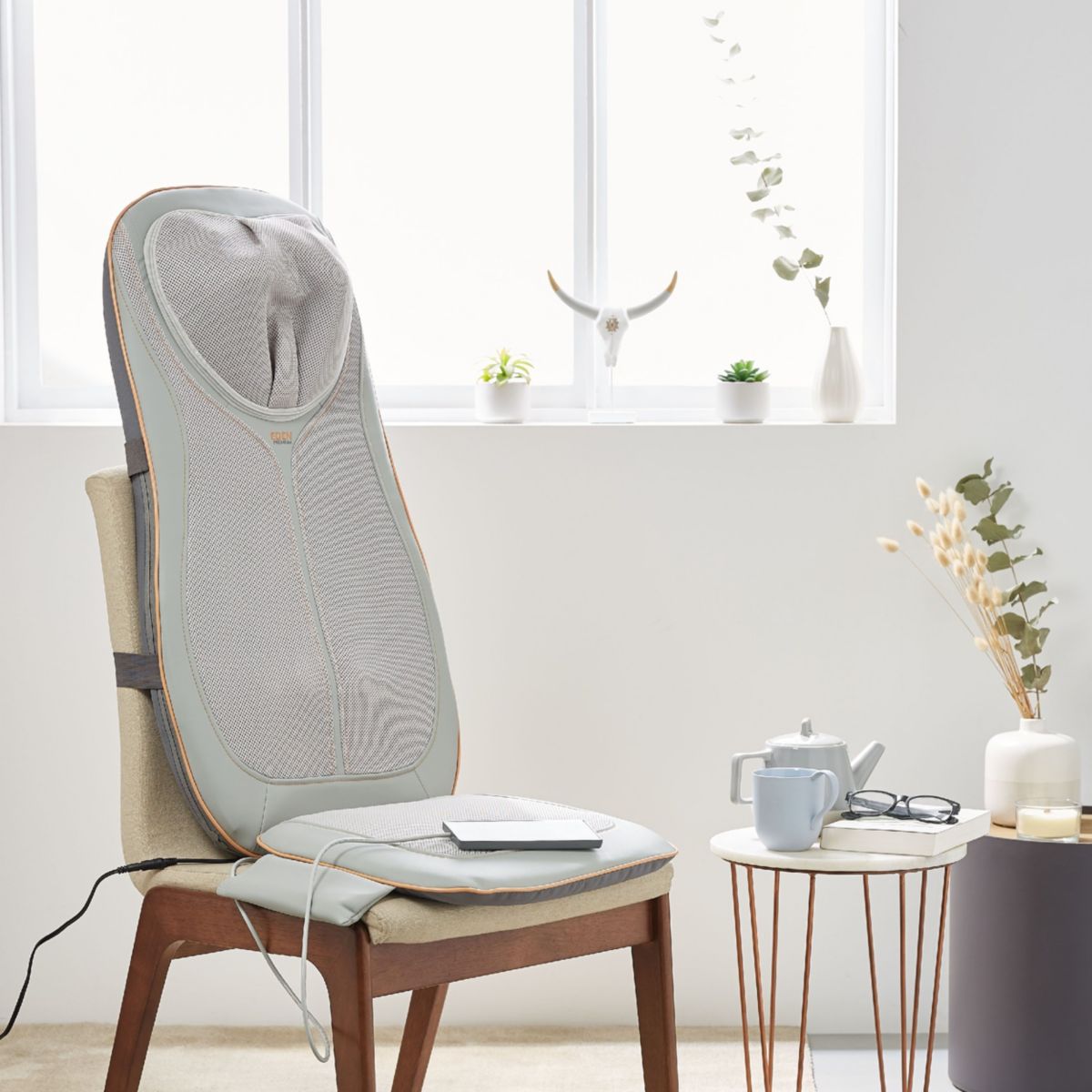 Siège massant chauffant EDM3 eden premium gris, ESSENTIEL B
