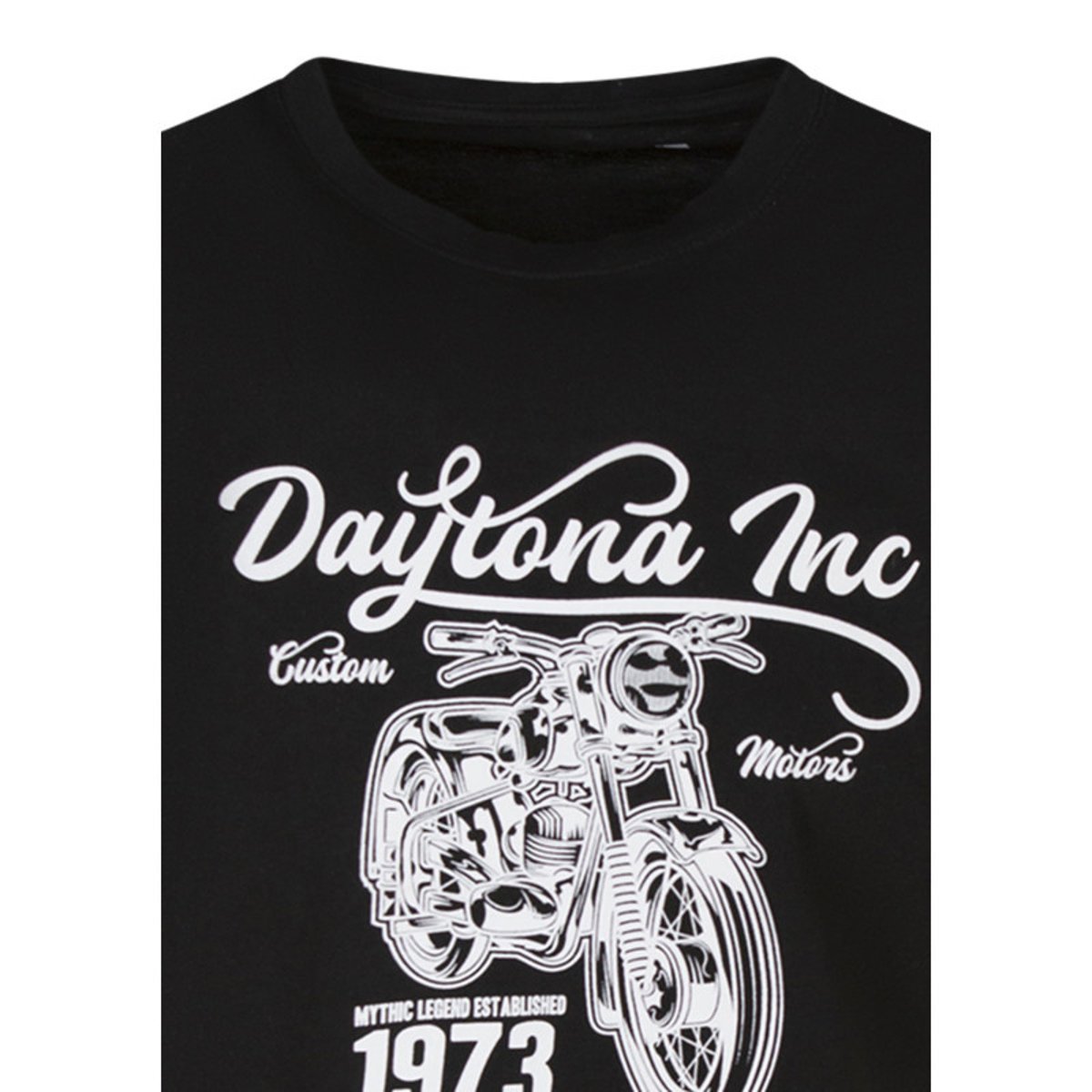 T-shirt Sherbrooke en coton noir à coupe droite pourvu d'un col rond noir, DAYTONA