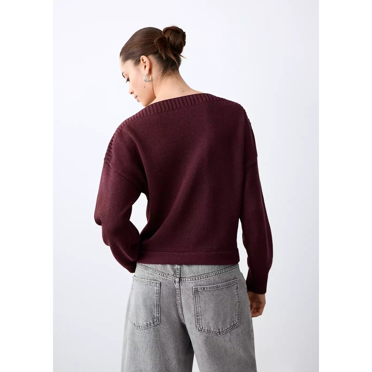 Pull-over en maille fine grenat, MANGO TEEN