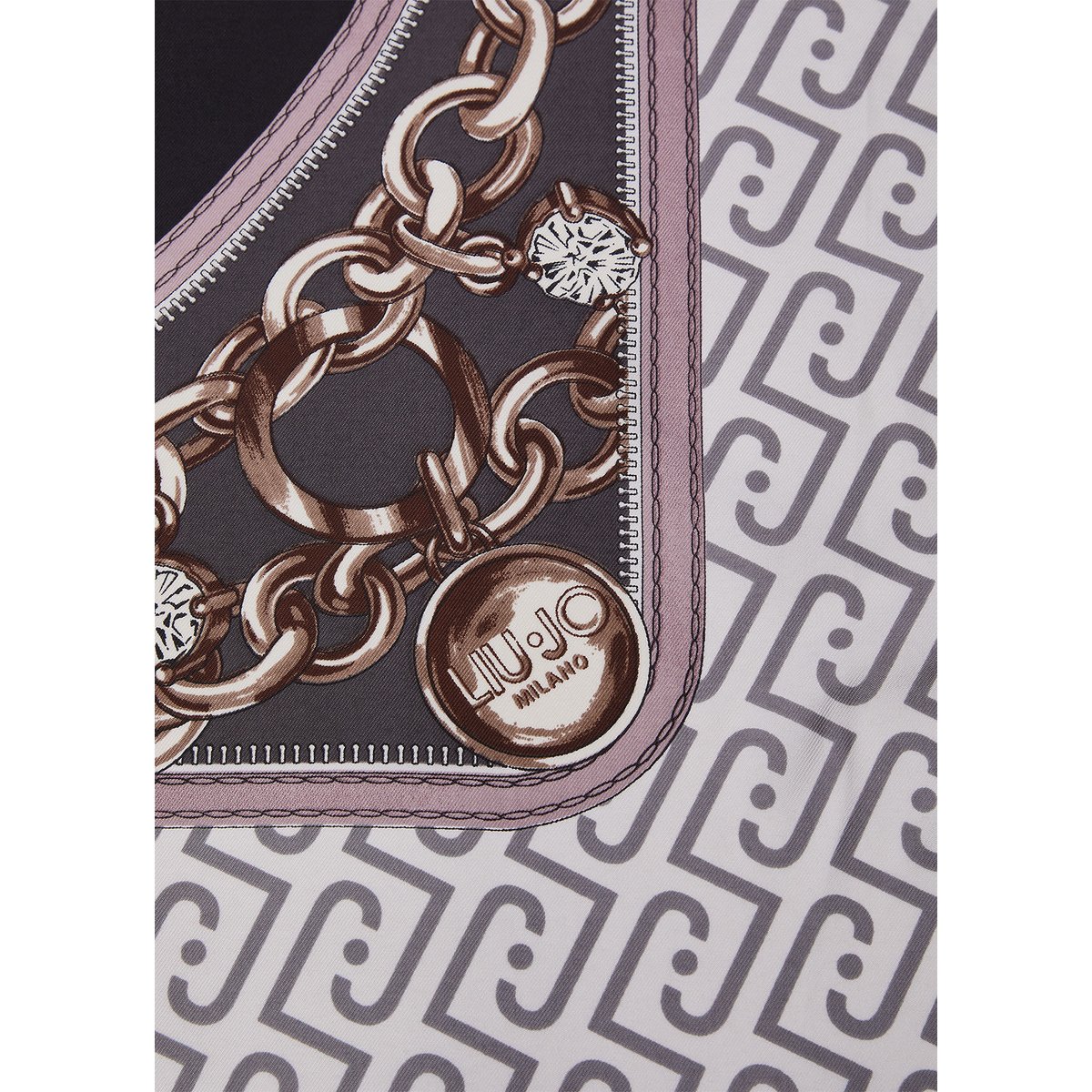 Foulard grand format avec imprimé noir, LIU JO