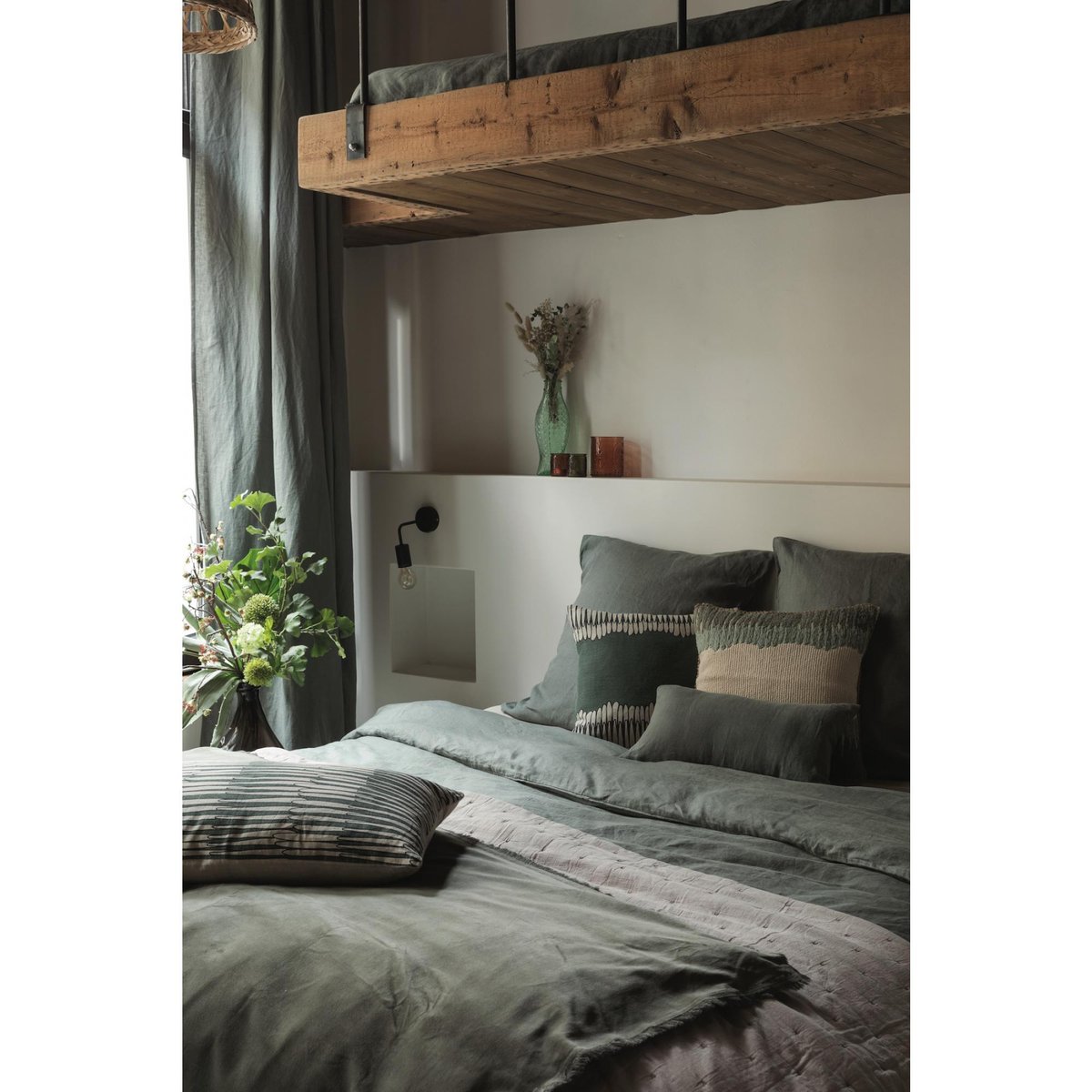 Drap Plat stonewashed Zephyr thym, VIVARAISE