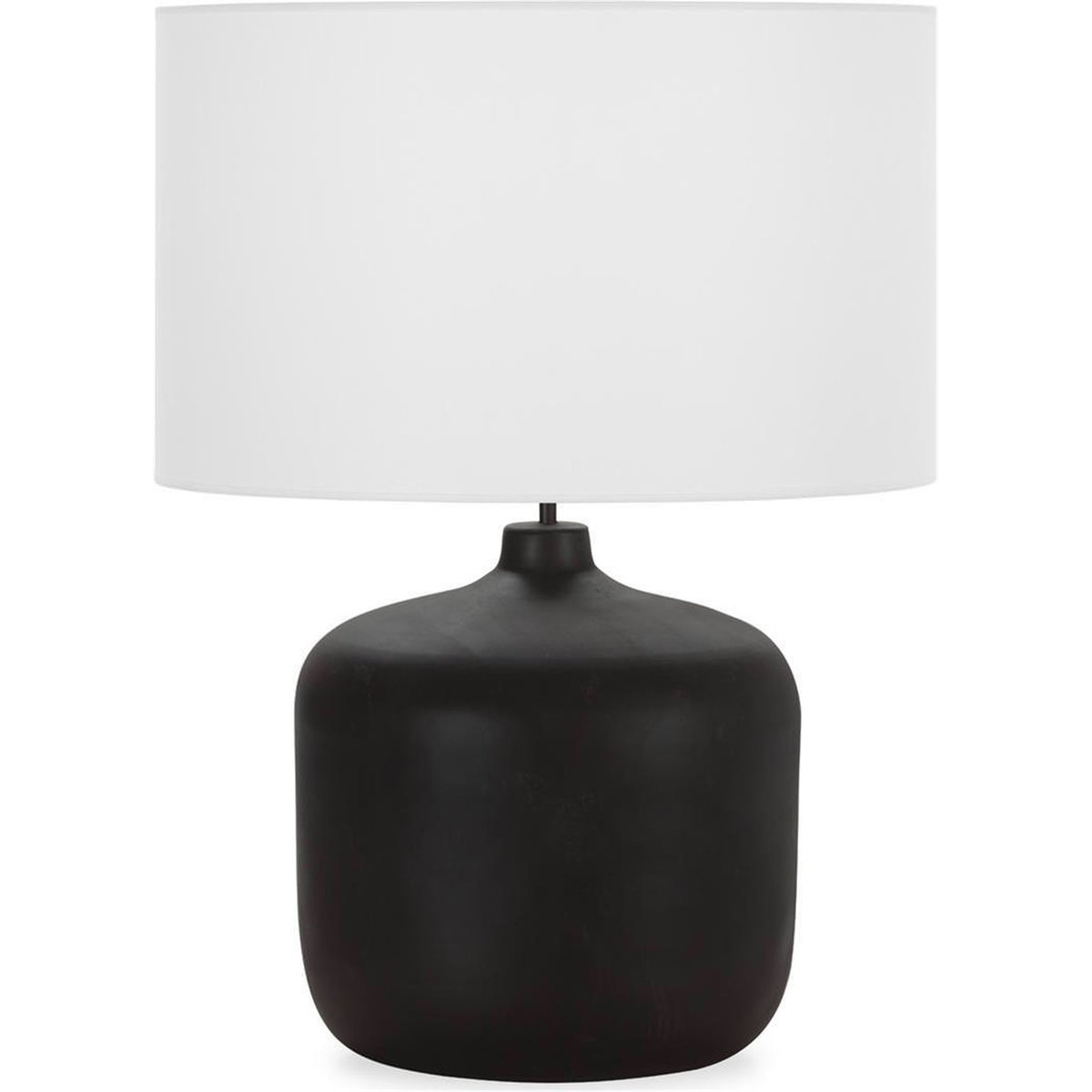 Lampe de table en métal effet bois brûlé bois brûlé et blanc, RECOLLECTION