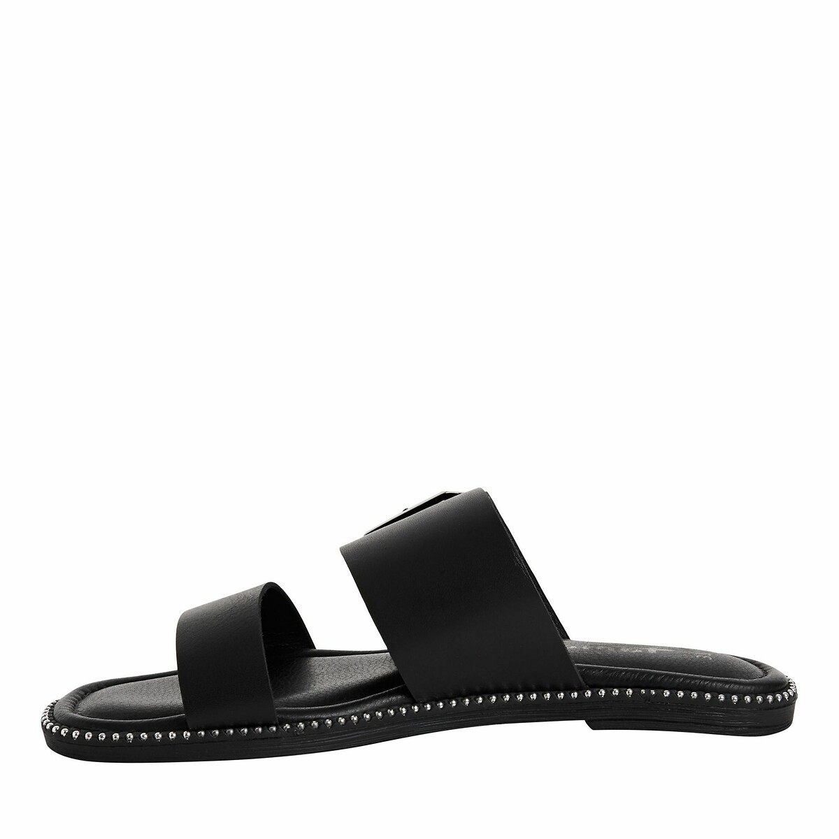 Leather Flat Mules black, TAMARIS