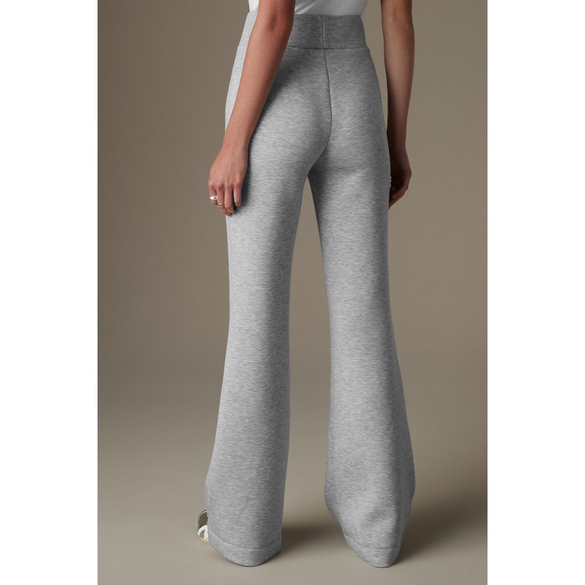 Pantalon évasé en jersey gris, NEXT