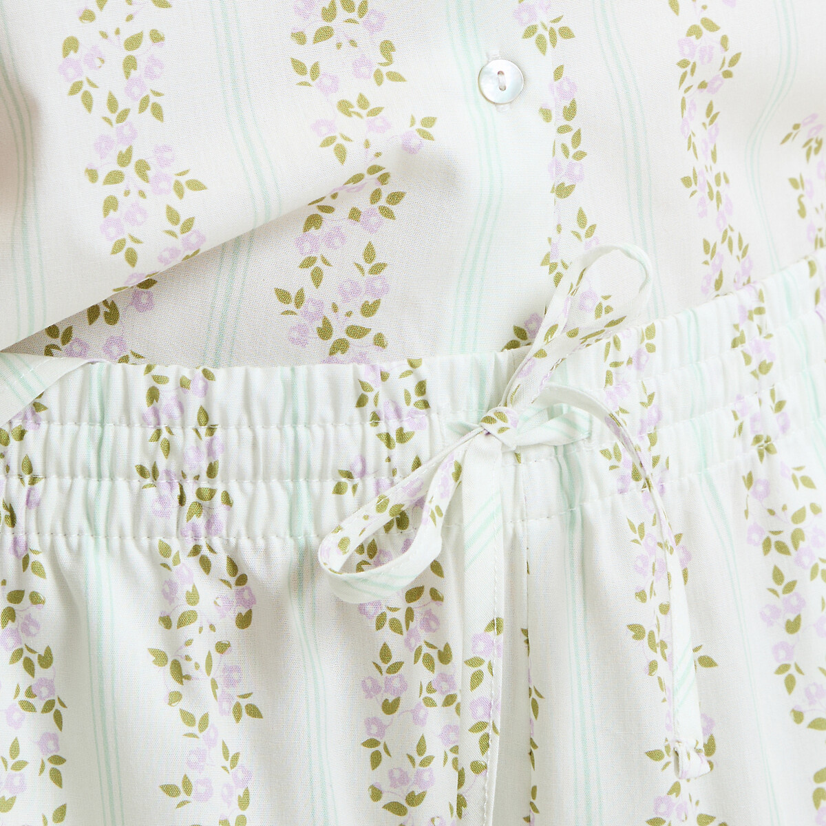 Pyjama imprimé, sans manches, pur coton imprimé, LA REDOUTE COLLECTIONS