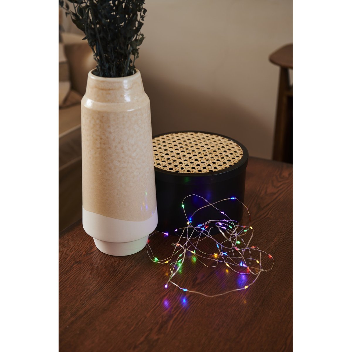 Guirlande Knirke Multicolore 390cm à Piles argenté, led multicolor, SIRIUS