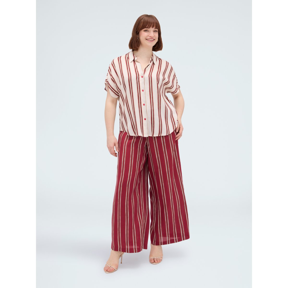 Chemise rayée beige, FIORELLA RUBINO