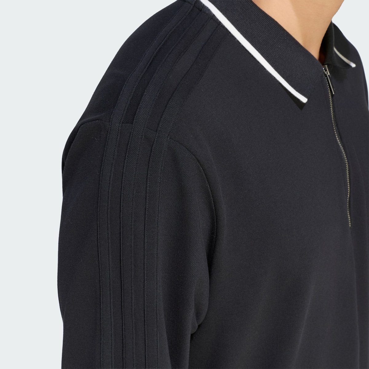 Polo Manches Longues Côtelé Façonné 3 Bandes Polo Manches Longues Côtelé Façonné 3 Bandes black, adidas Originals