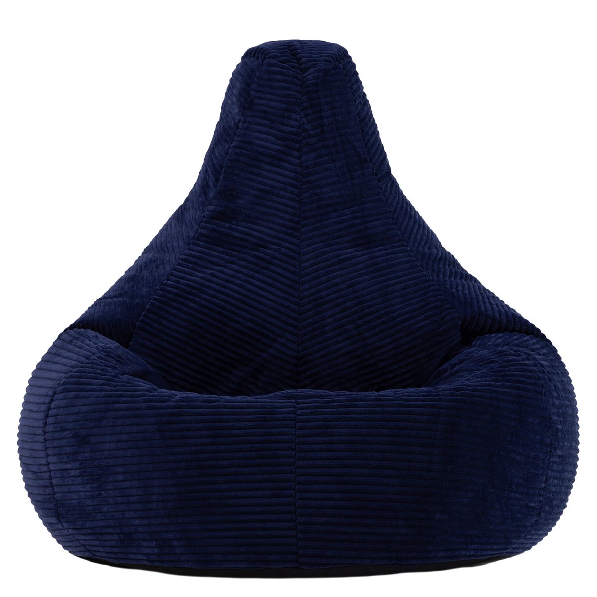 Lot de 2 poufs haut velours côtelé Oeko-Tex® - DALTON bleu marine, ICON