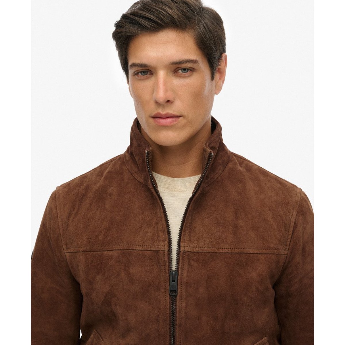 Veste en cuir Modern Sports marron, SUPERDRY