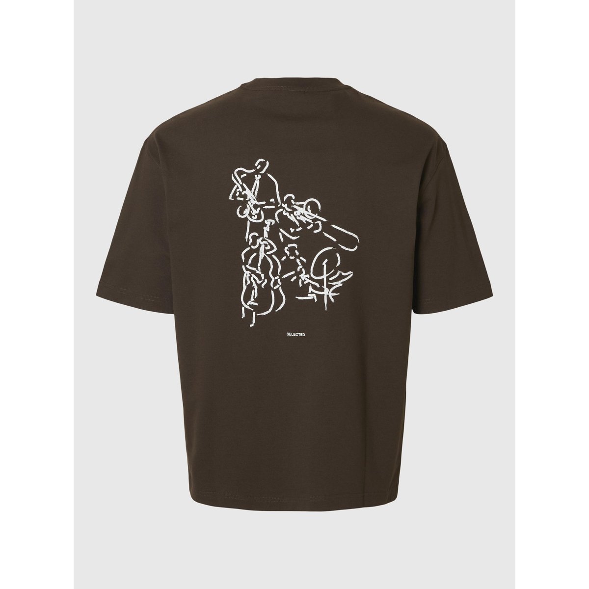 T-Shirt Ras Du Cou marron - delicioso, SELECTED