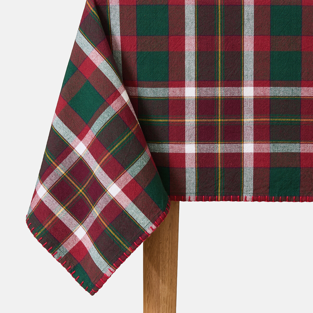 Nappe  à carreaux, en coton lavé tissé teint, FERGIE carreaux rouge, LA REDOUTE INTERIEURS