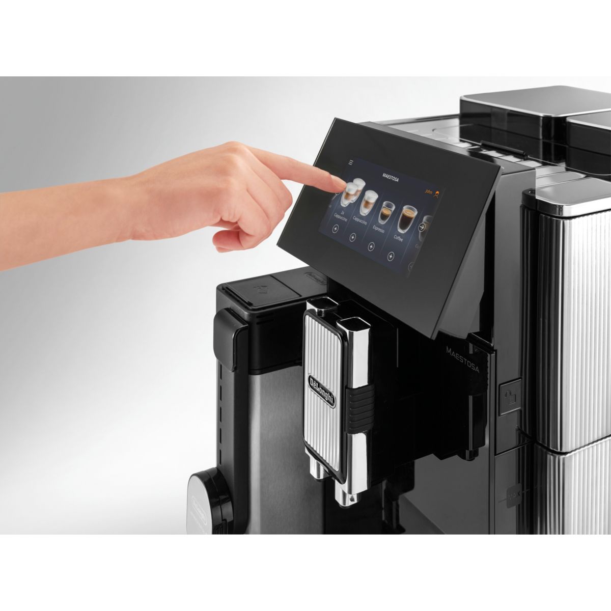 Expresso Broyeur Maestosa EPAM960.75.GLM connecté inox noir, DELONGHI