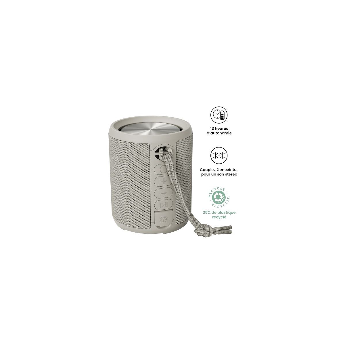 Enceinte portable SB70 mini crème couleur unique, ESSENTIEL B
