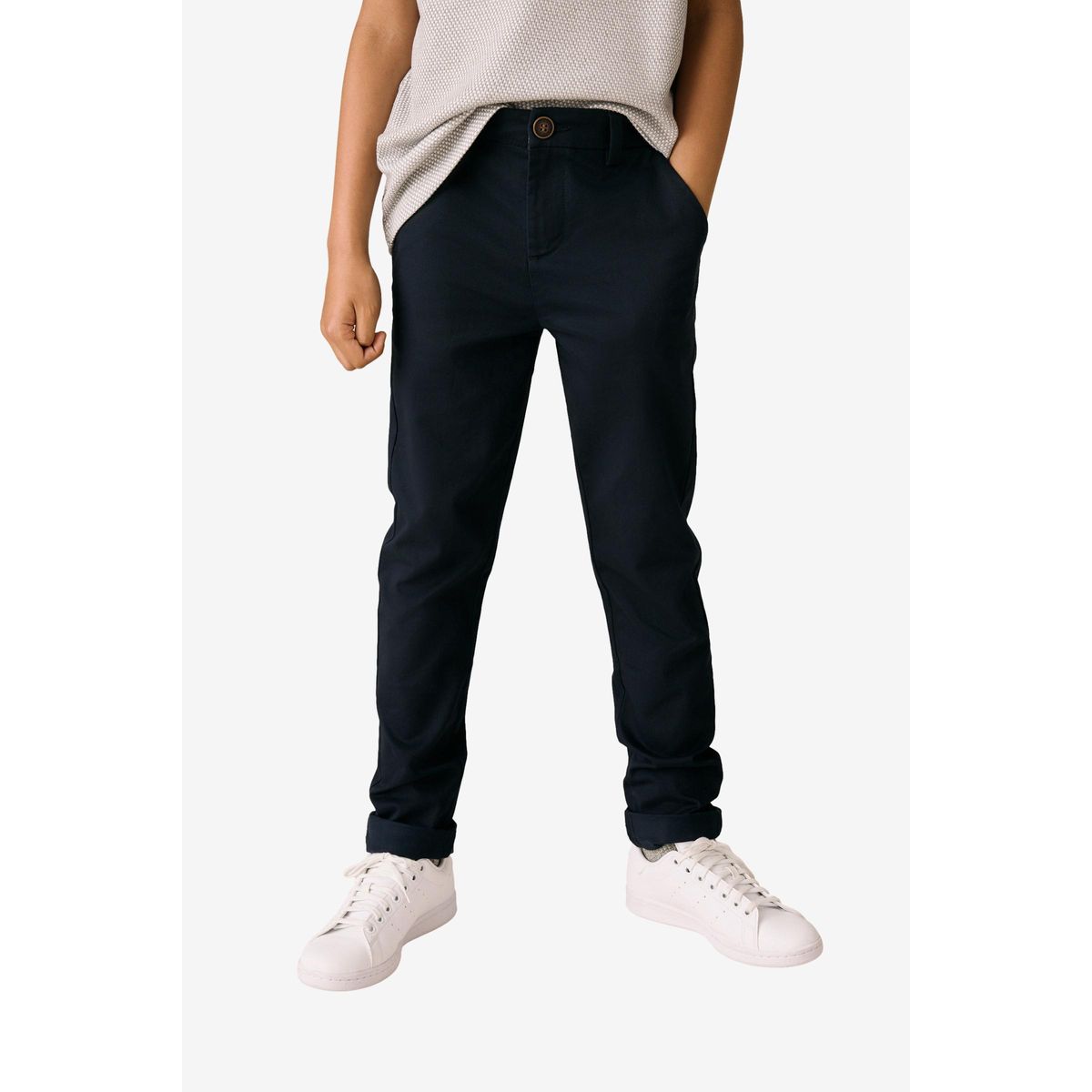 Pantalon chino haut de gamme bleu marine, NEXT