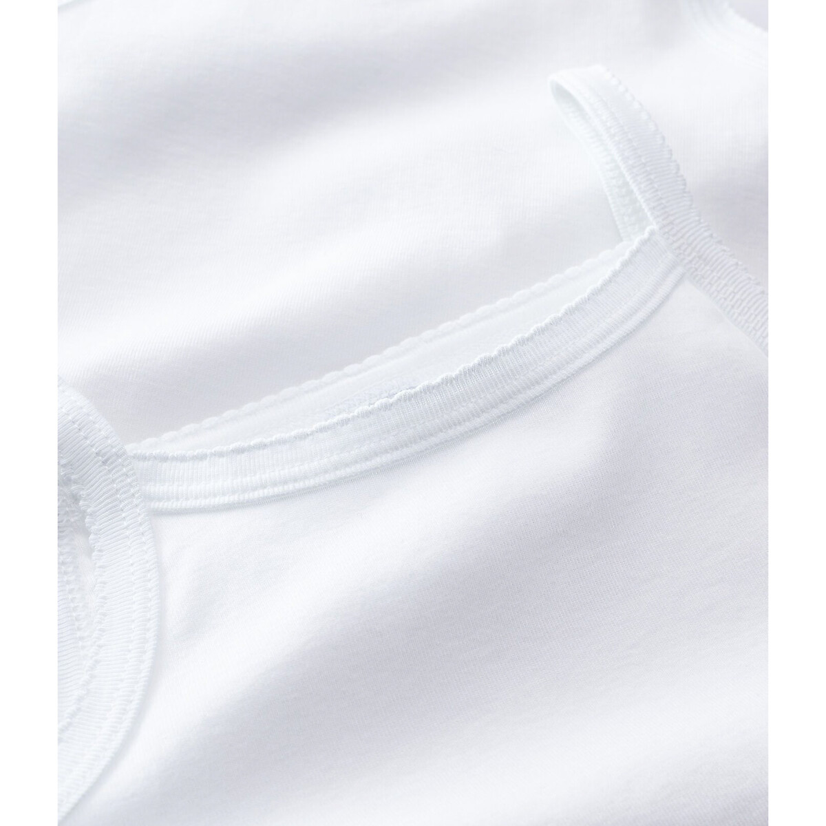 Lot de 2 maillots de corps à bretelles blanc, PETIT BATEAU