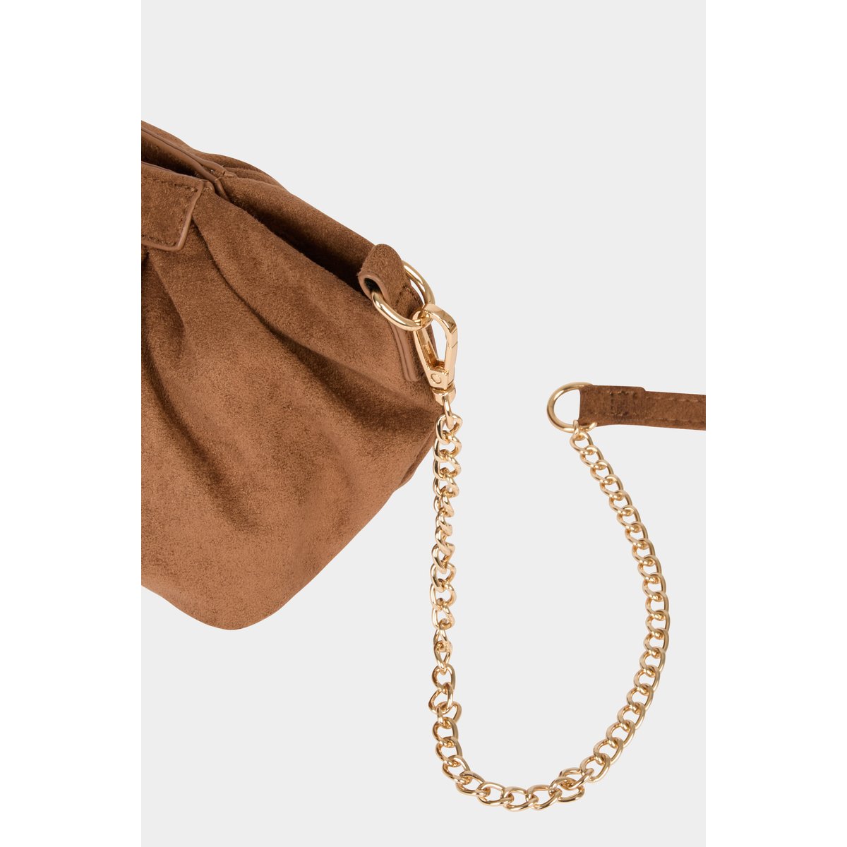 Sac bandoulière suédine marron cognac, MORGAN