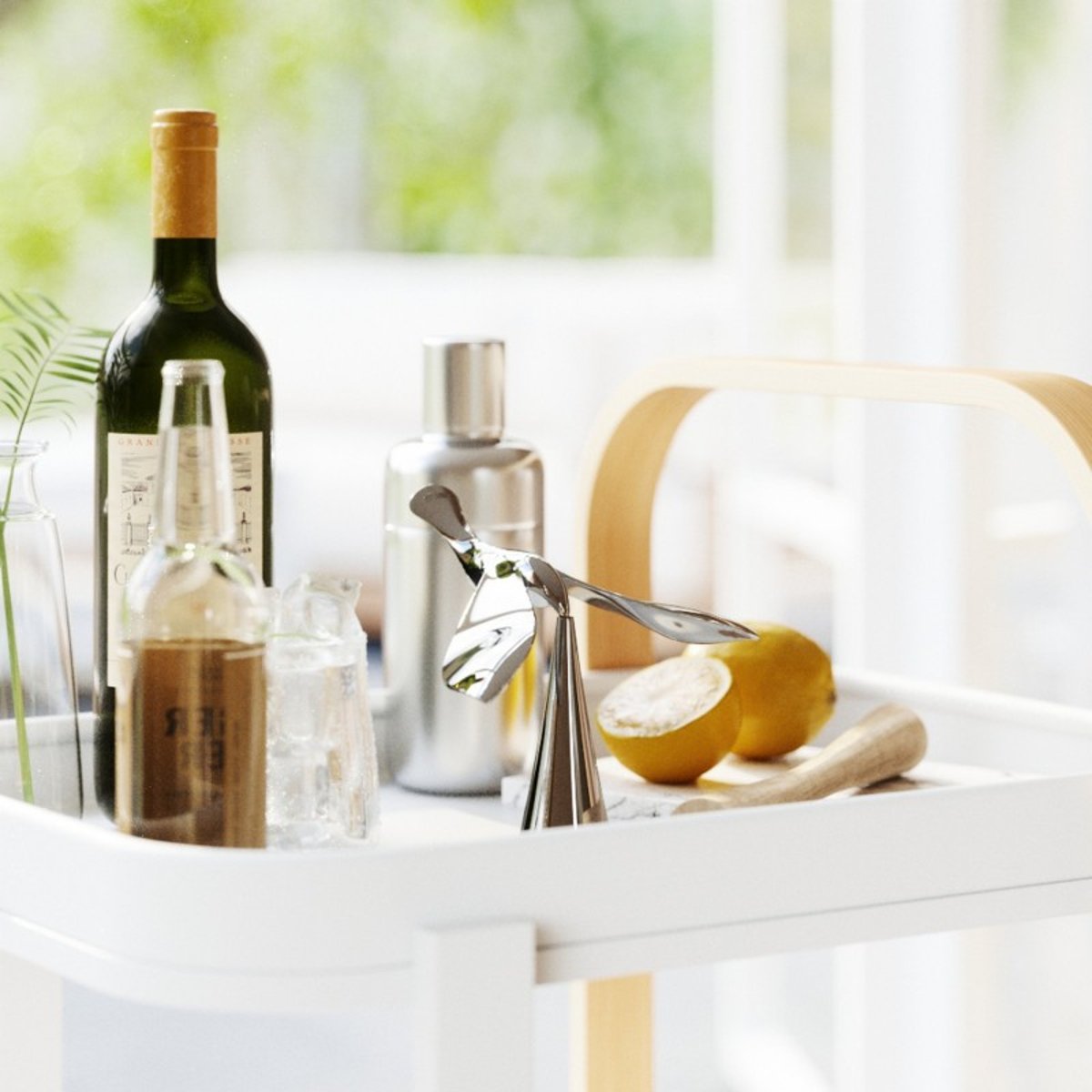 Décapsuleur de bouteille design original métal  TIPSY argent, UMBRA