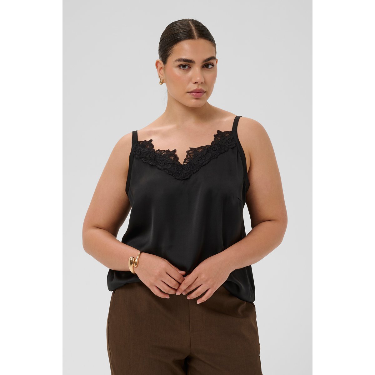 Blouse à manches courtes noir black, KAFFE CURVE