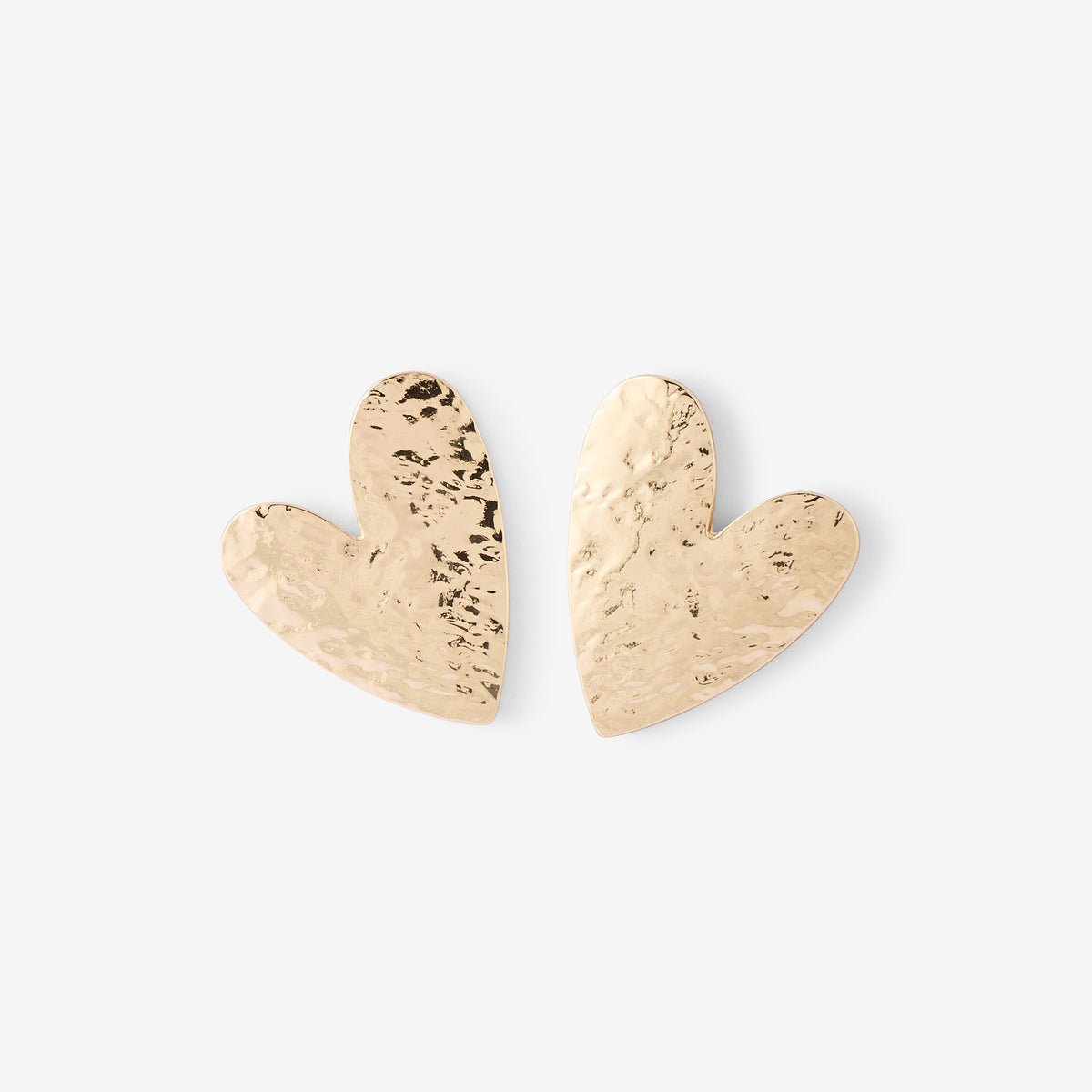 Boucles d'oreilles cœurs martelés doré, BALABOOSTE