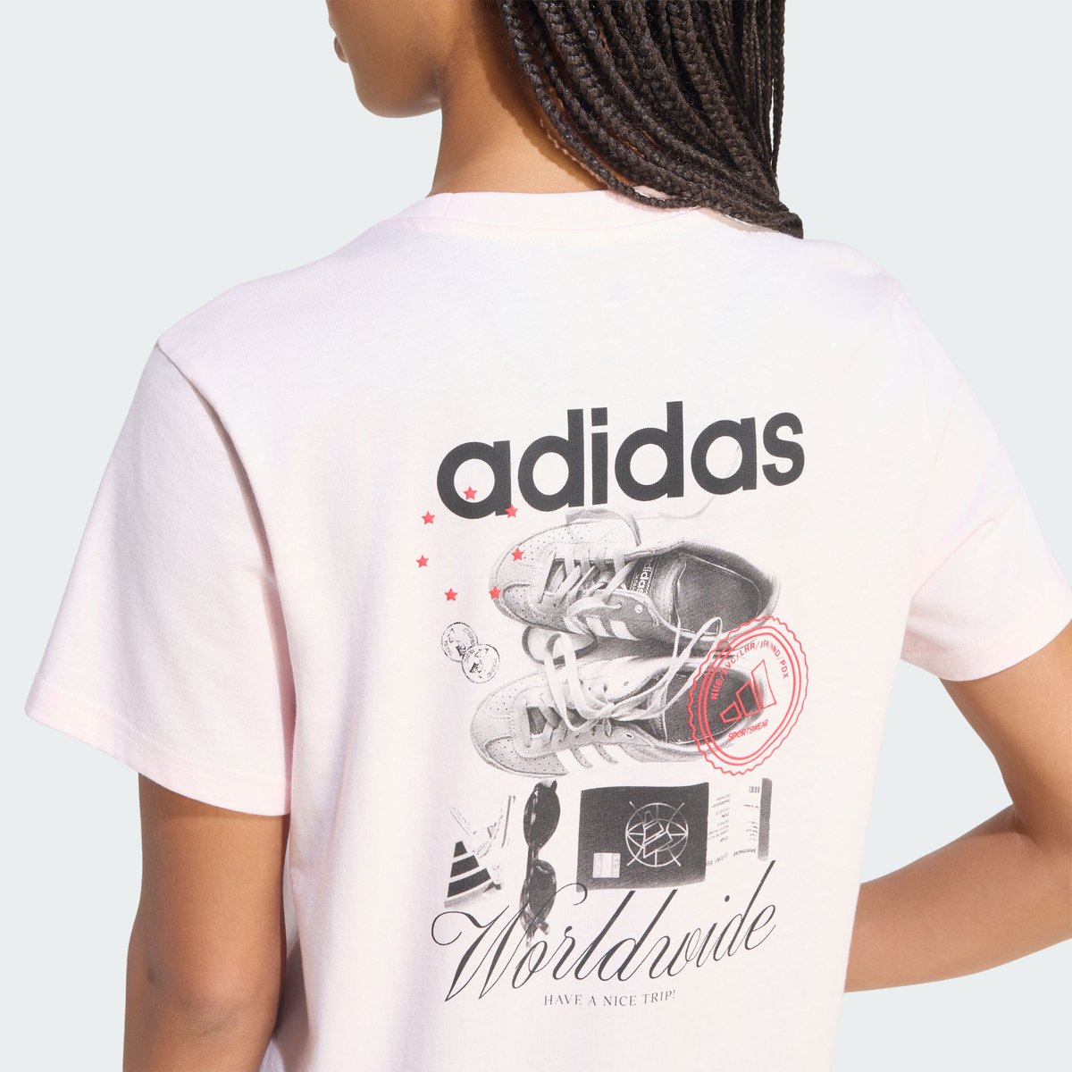 T-Shirt Graphique Travel Coupe Large distilled pink, ADIDAS SPORTSWEAR