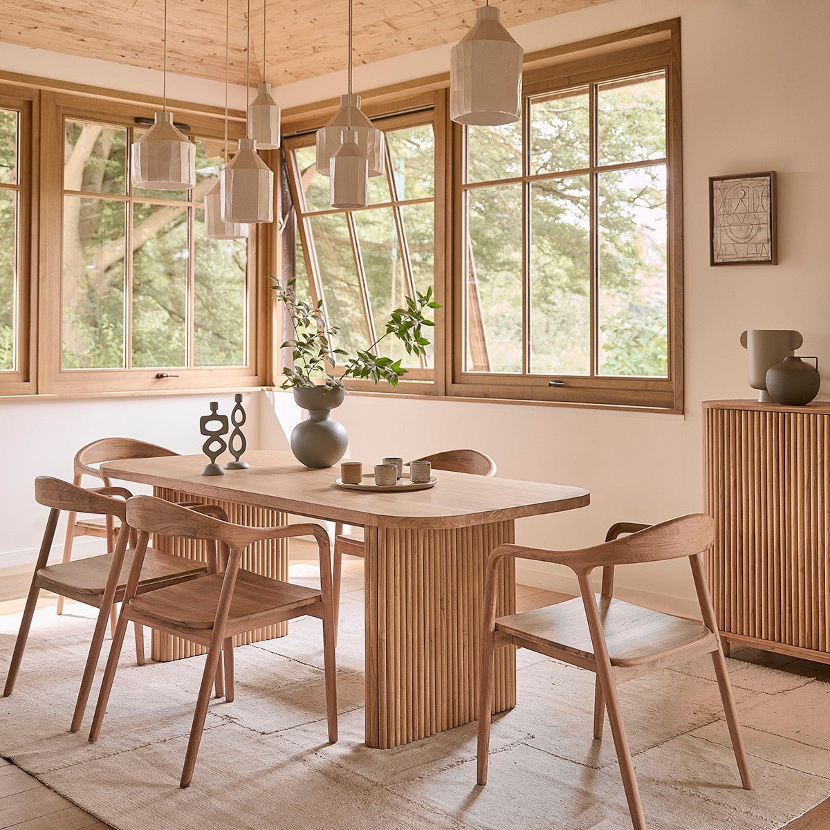 Lot de 2 chaises en teck massif  AMBRE naturel, BERAH GETAH