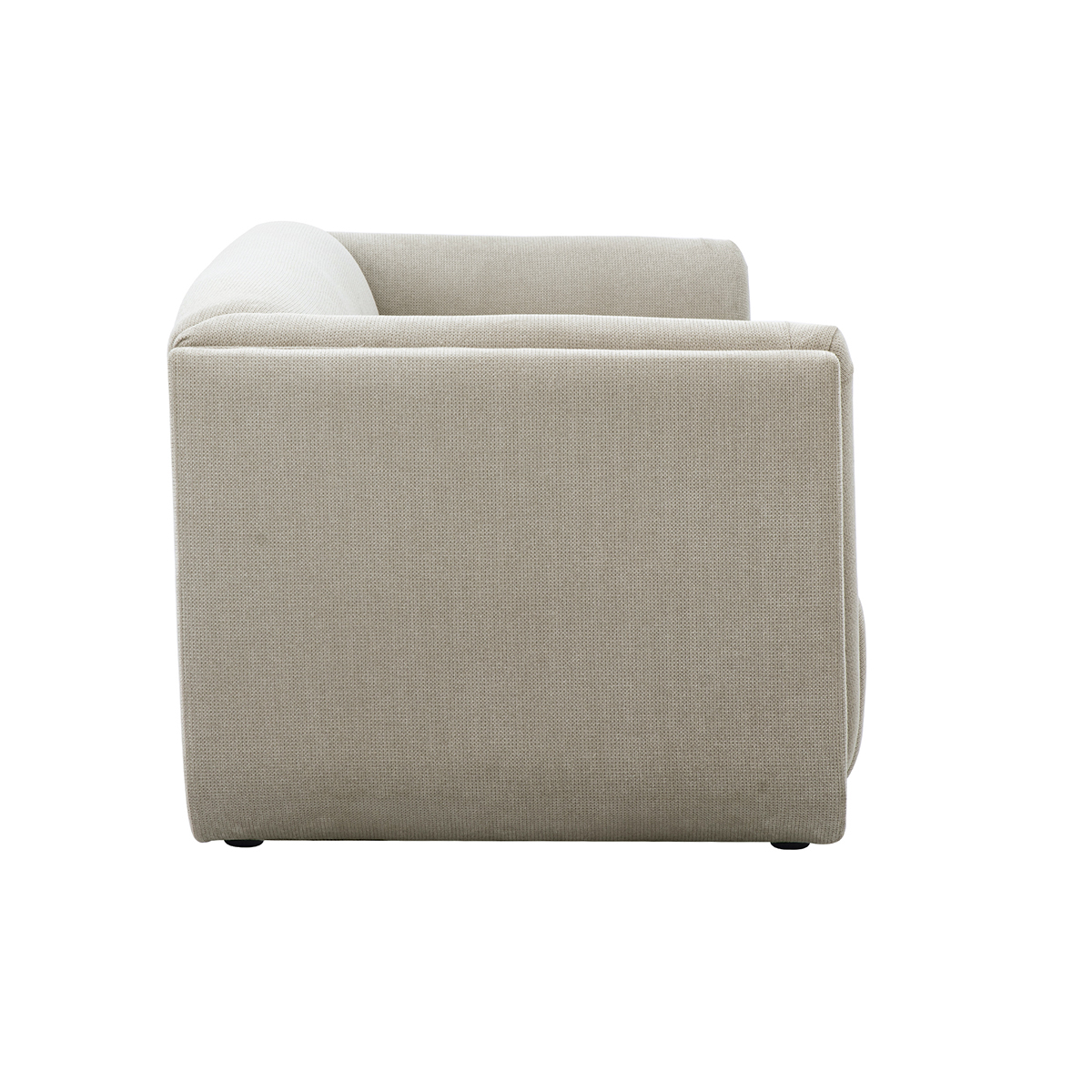 Canapé design 3 places en tissu chenille terre brûlée HOSBO beige, MILIBOO