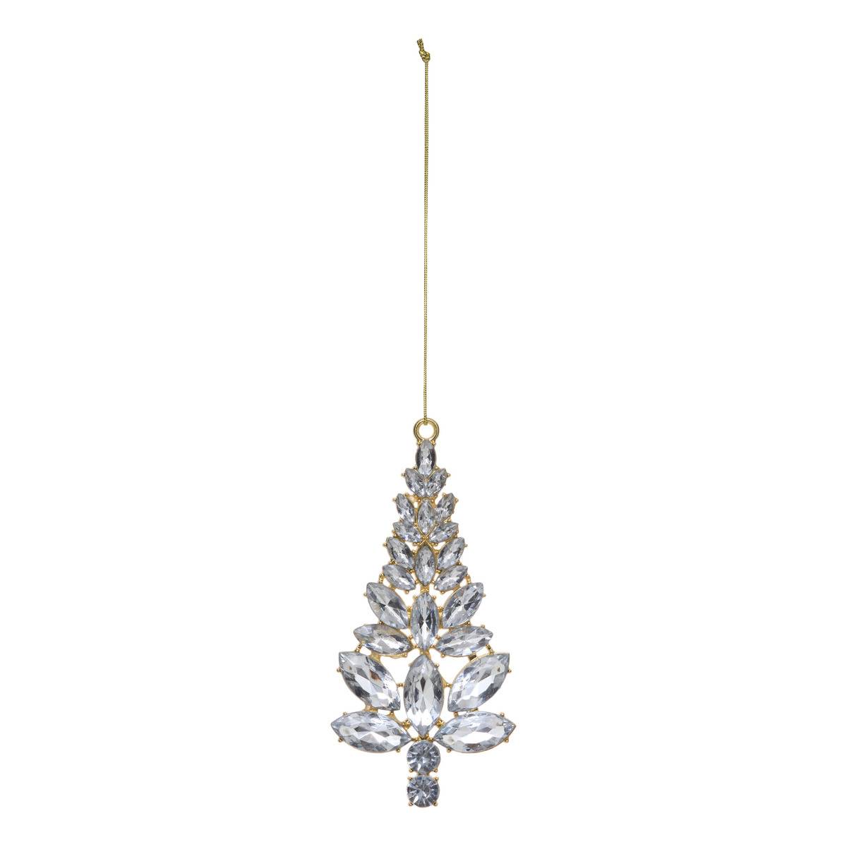 SDN METAL SAPIN STRASS 12CM argent, ATMOSPHERA
