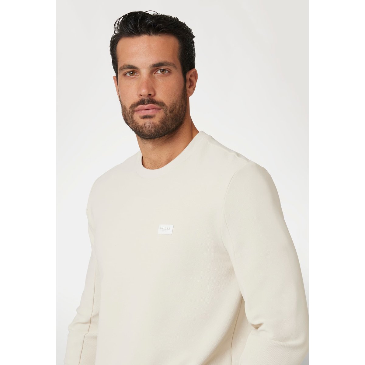 Sweat-Shirt Technique Stretch crème, GUESS