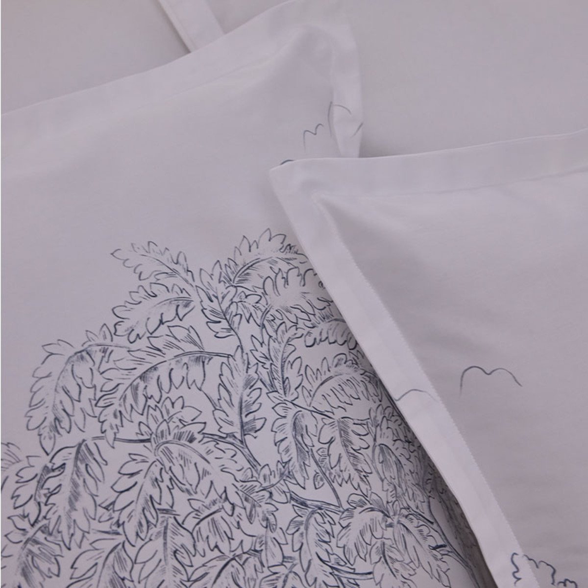 Housse de couette imprimée en satin de coton bio, HONORE PARIS bleu, ALEXANDRE TURPAULT