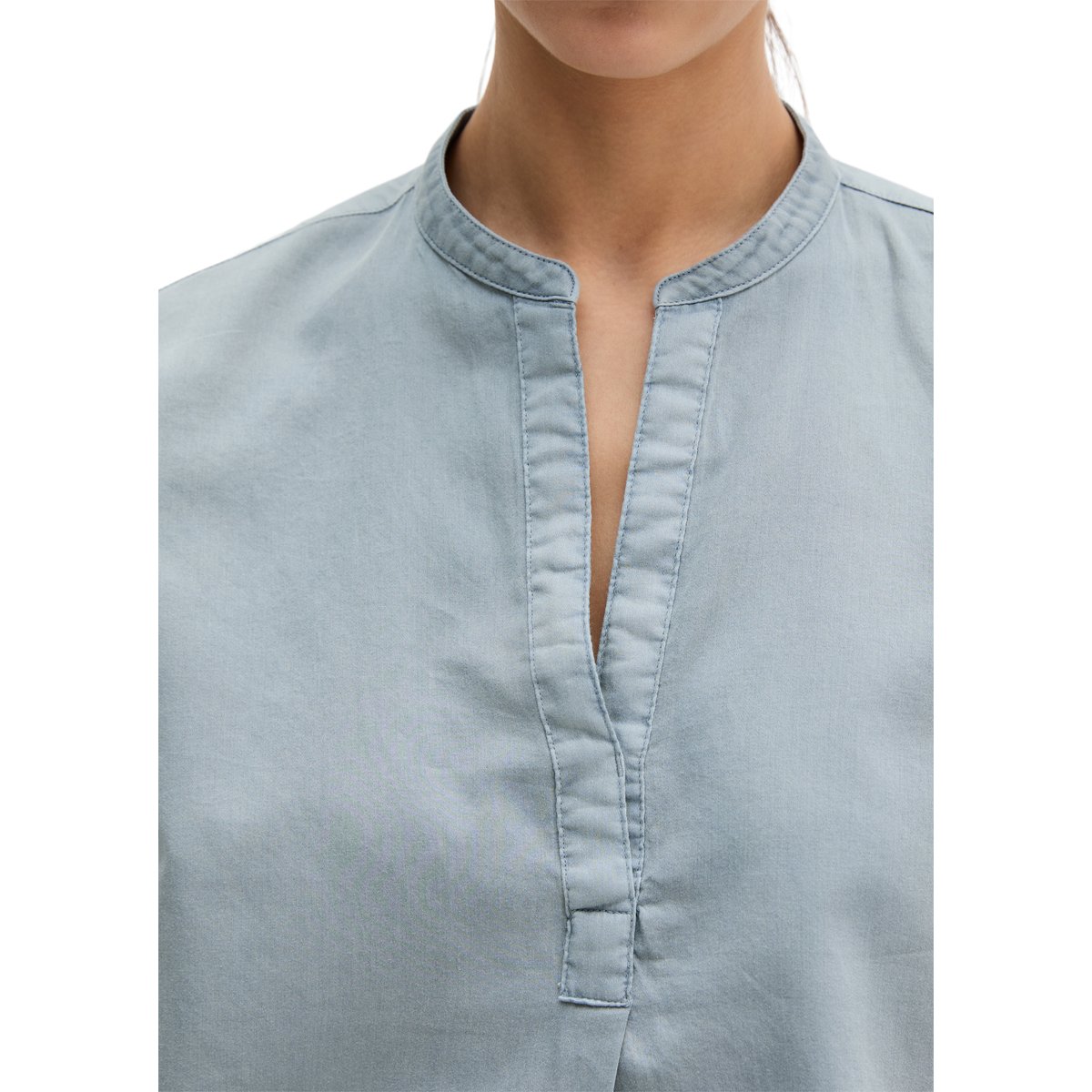 Blouse loose en satin de coton gris, MARC O'POLO